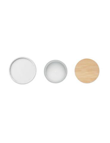 Bougie Végétale Éco-responsable 120g Personnalisée KEOPS SMALL Matières : verre Couleurs : blanc objet publicitaire robuste