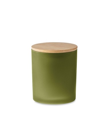Bougie Végétale Éco-responsable 120g Personnalisée KEOPS SMALL Matières : verre Couleurs : vert personnalisation rapide en Franc