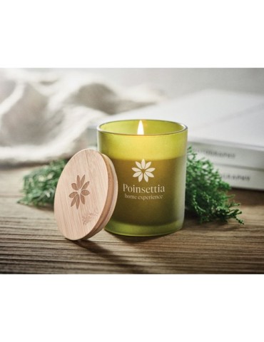 Bougie Végétale Éco-responsable 120g Personnalisée KEOPS SMALL Matières : verre Couleurs : vert personnalisable avec votre logo