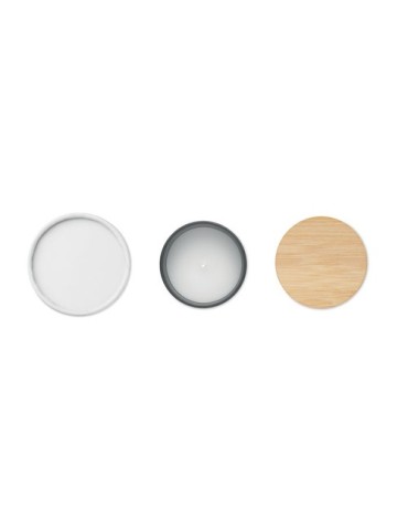 Bougie Végétale Éco-responsable 120g Personnalisée KEOPS SMALL Matières : verre Couleurs : noir marquage couleur éclatante