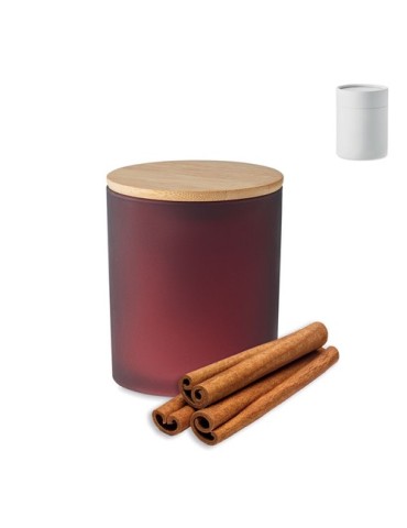 Bougie Végétale Éco-responsable 120g Personnalisée KEOPS SMALL Matières : verre Couleurs : bordeaux cadeau entreprise pas cher