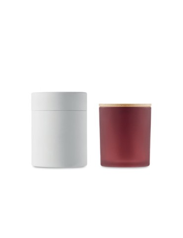 Bougie Végétale Éco-responsable 120g Personnalisée KEOPS SMALL Matières : verre Couleurs : bordeaux cadeau affaires élégant