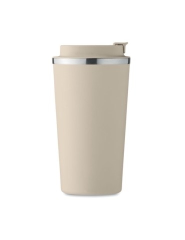 Gobelet Isotherme Double Paroi 510 ml Personnalisé BRACE + Matières : acier inoxydable Couleurs : beige marquage laser ultra pré