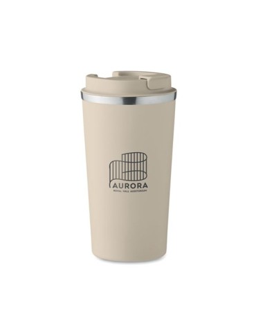 Gobelet Isotherme Double Paroi 510 ml Personnalisé BRACE + Matières : acier inoxydable Couleurs : beige impression haute définit