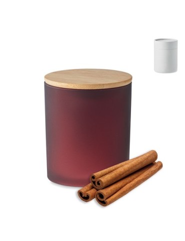 Bougie Végétale Parfumée 200 gr Personnalisée KEOPS MEDIUM Matières : verre Couleurs : bordeaux cadeau entreprise pas cher