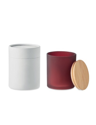 Bougie Végétale Parfumée 200 gr Personnalisée KEOPS MEDIUM Matières : verre Couleurs : bordeaux objet promotionnel éco-responsab