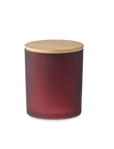 Bougie Végétale Parfumée 200 gr Personnalisée KEOPS MEDIUM Matières : verre Couleurs : bordeaux goodies entreprise design