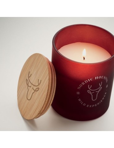 Bougie Végétale Parfumée 200 gr Personnalisée KEOPS MEDIUM Matières : verre Couleurs : bordeaux objet promo petit budget