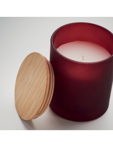 Bougie Végétale Parfumée 200 gr Personnalisée KEOPS MEDIUM Matières : verre Couleurs : bordeaux personnalisation sur mesure