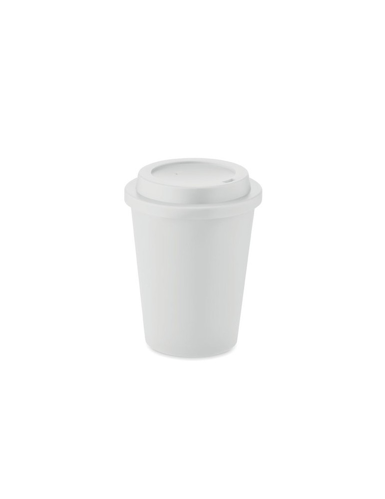 Gobelet Double Paroi Éco-responsable 300 ml Personnalisé NOLA Matières : polypropylène (PP) Couleurs : blanc