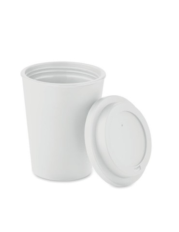 Gobelet Double Paroi Éco-responsable 300 ml Personnalisé NOLA Matières : polypropylène (PP) Couleurs : blanc goodies publicitair