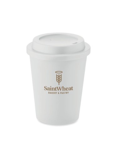 Gobelet Double Paroi Éco-responsable 300 ml Personnalisé NOLA Matières : polypropylène (PP) Couleurs : blanc accessoire événemen