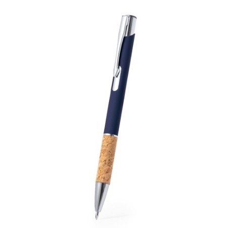Stylo Écoresponsable Cadeau d'Entreprise Logard Matières : liège Couleurs : bleu marine cadeau collaborateur premium