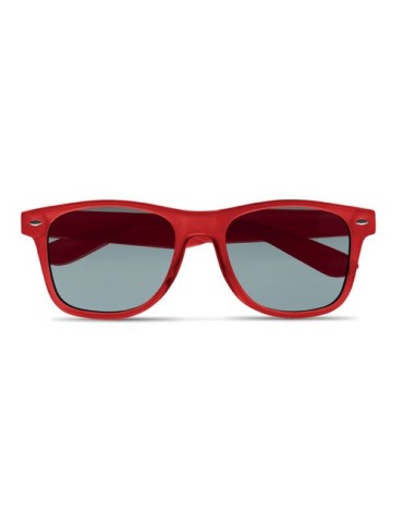 Lunettes de soleil personnalisées s en RPET - MACUSA Matières : PET recyclé Couleurs : rouge transparent cadeau affaires élégant