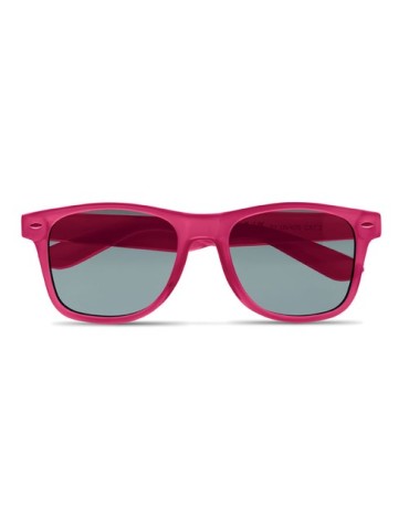 Lunettes de soleil personnalisées s en RPET - MACUSA Matières : PET recyclé Couleurs : fuchsia transparent objet promo petit bud