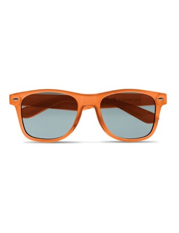 Lunettes de soleil personnalisées s en RPET - MACUSA Matières : PET recyclé Couleurs : orange transparent personnalisation sur m