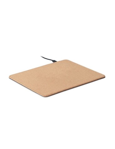 Tapis de souris chargeur sans fil écologique en liège personnalisé Matty