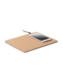 Tapis de souris chargeur sans fil  en liège personnalisé Matty Matières : papier Couleurs : beige personnalisable avec votre log