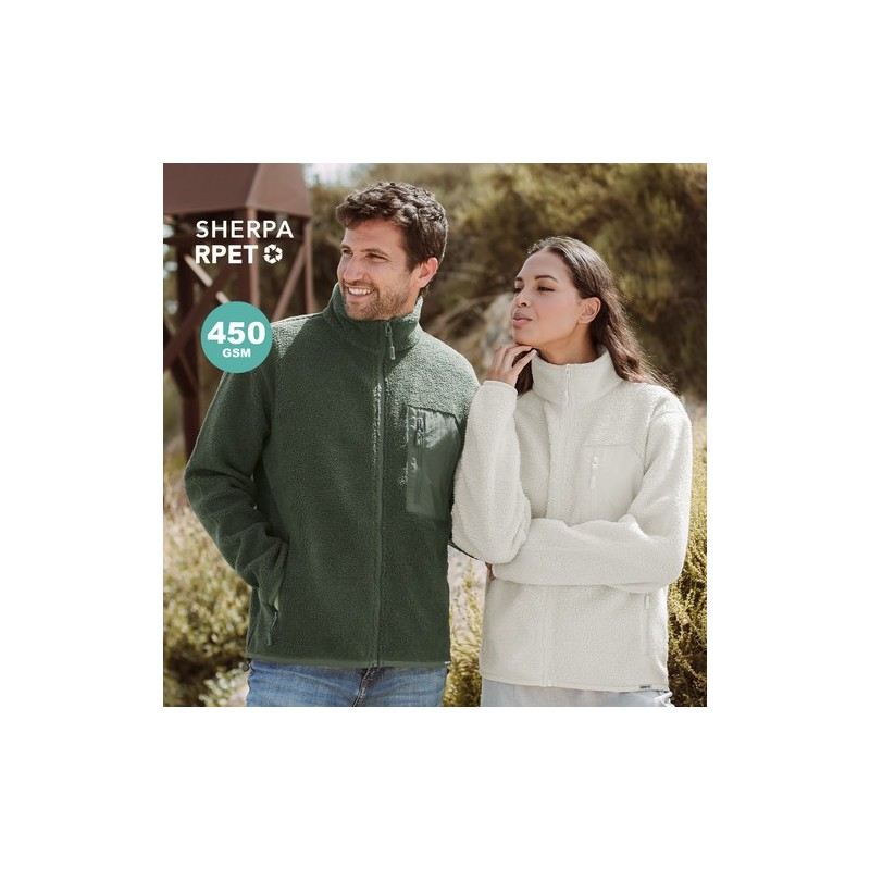 Veste de Sport Éco-responsable Personnalisée pas cher - Killian Matières : polaire Taille textile : L Couleurs : naturel impress