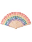Éventail en bois personnalisé arc-en-ciel publicitaire BOWFAN personnalisable avec votre logo