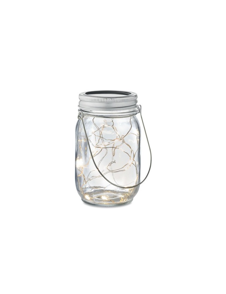 Lampe solaire d'extérieur personnalisée POT LAMP Matières : verre Couleurs : transparent personnalisable avec votre logo