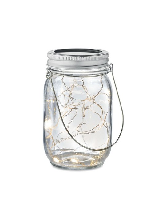 Lampe solaire d'extérieur personnalisée POT LAMP Matières : verre Couleurs : transparent personnalisable avec votre logo