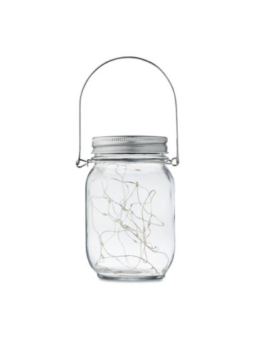 Lampe solaire d'extérieur personnalisée POT LAMP Matières : verre Couleurs : transparent cadeau entreprise pas cher