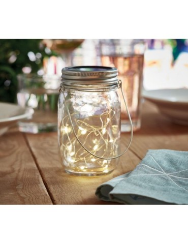 Lampe solaire d'extérieur personnalisée POT LAMP Matières : verre Couleurs : transparent goodies publicitaire événementiel