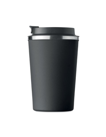 Gobelet isotherme double paroi 350 ml personnalisé - BRACE Matières : acier inoxydable Couleurs : noir marquage couleur éclatant