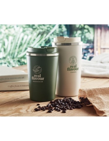 Gobelet isotherme double paroi 350 ml personnalisé - BRACE Matières : acier inoxydable Couleurs : vert foncé impression logo hau