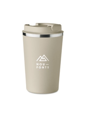 Gobelet isotherme double paroi 350 ml personnalisé - BRACE Matières : acier inoxydable Couleurs : beige marquage couleur éclatan
