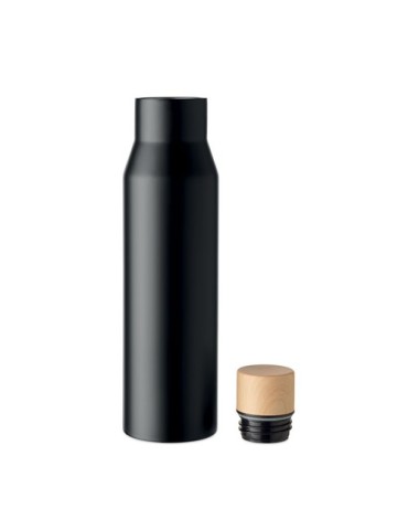 Flacon à double paroi  500 ml - DUDINKA Matières : acier inoxydable Couleurs : noir personnalisation rapide en France