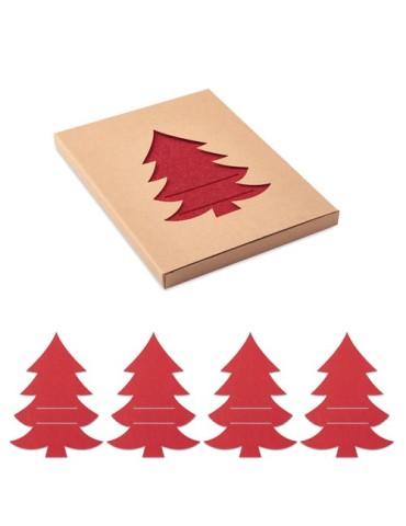 Tablier personnalisable en coton organique - Objets Publicitaires TREESGUARD 4 portes couverts feutre RPET Matières : PET recycl