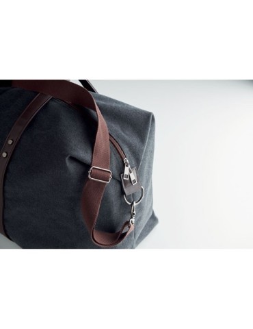 Sac week-end personnalisé en toile 450gr/m² - ZURICH Matières : coton Couleurs : noir marquage laser ultra précis