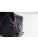 Sac week-end personnalisé en toile 450gr/m² - ZURICH Matières : coton Couleurs : noir marquage laser ultra précis