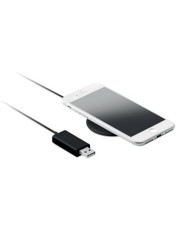 Chargeur sans fil magnétique personnalisé FLAKE MAG Matières : ABS Couleurs : noir marquage laser ultra précis