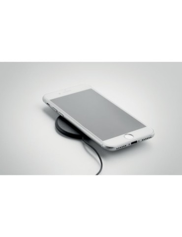 Chargeur sans fil magnétique personnalisé FLAKE MAG Matières : ABS Couleurs : noir accessoire événementiel unique