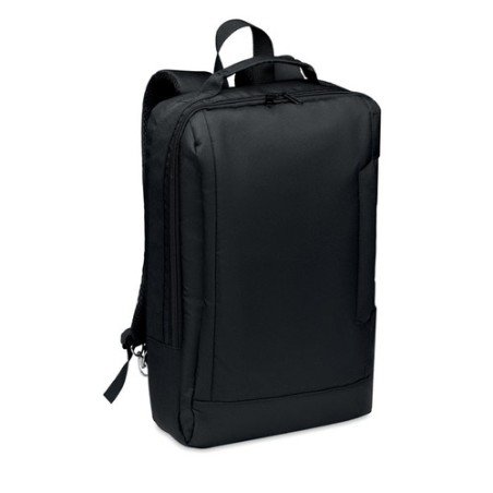 Sac à dos ordinateur  personnalisable 300D RPET - SINGAPORE Matières : PET Couleurs : noir
