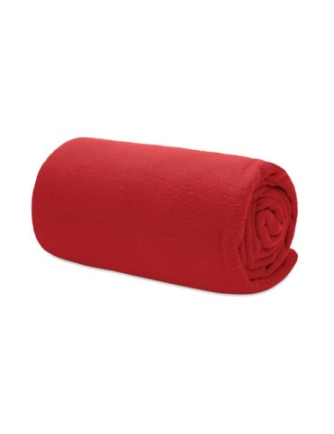 Couverture de voyage  en RPET personnalisée - MUSALA Matières : PET recyclé Couleurs : rouge impression haute définition