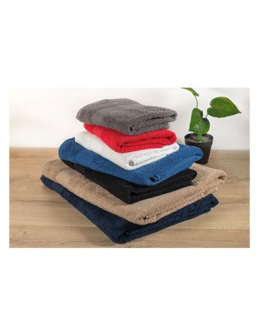 Serviette éponge bio personnalisée 100x50 cm TERRY Matières : coton biologique Couleurs : gris personnalisable avec votre logo