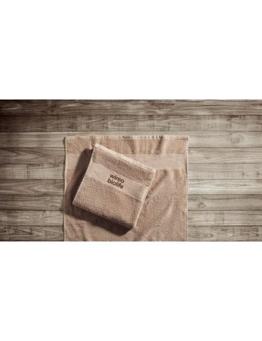 Serviette éponge bio personnalisée 100x50 cm TERRY Matières : coton biologique Couleurs : ivoire cadeau client original