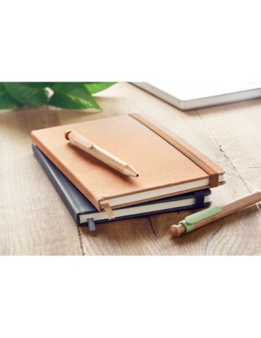 Carnet A5 ligné en PU recyclé  personnalisé BAOBAB Matières : papier recyclé Couleurs : marron personnalisation rapide en France