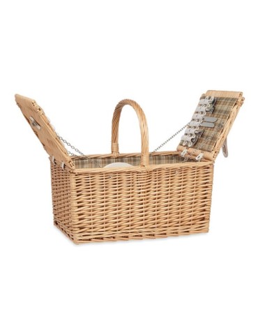 Panier pique-nique  en osier 4 places MIMBRE PLUS Matières : bois Couleurs : bois goodies publicitaire événementiel