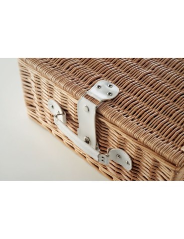 Panier pique-nique  en osier 4 places MIMBRE PLUS Matières : bois Couleurs : bois impression haute définition