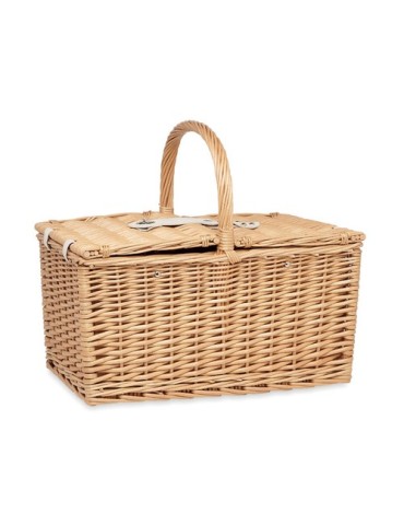 Panier pique-nique  en osier 4 places MIMBRE PLUS Matières : bois Couleurs : bois objet promotionnel éco-responsable