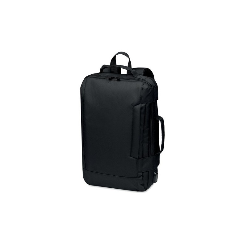 Sac à dos ordinateur  personnalisable 300D RPET - SINGAPORE Matières : PET Couleurs : noir cadeau entreprise pas cher