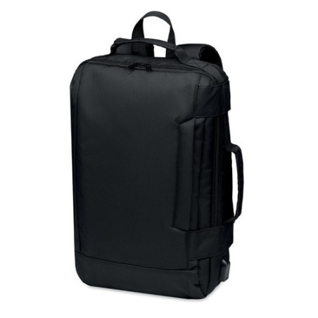 Sac à dos ordinateur  personnalisable 300D RPET - SINGAPORE Matières : PET Couleurs : noir cadeau entreprise pas cher