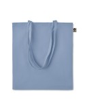 Sac shopping  en coton organique ZIMDE COLOUR Matières : coton biologique Couleurs : bleu bébé marquage laser ultra précis