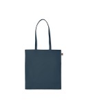 Sac shopping  en coton organique ZIMDE COLOUR Matières : coton biologique Couleurs : bleu marine cadeau client original