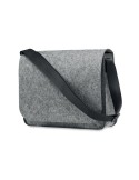 Sac messager  en feutre RPET personnalisable BAGLO Matières : PET recyclé Couleurs : gris